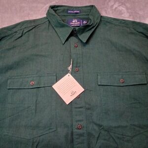 Van Heusen 417 Button Up Shirt Mens Size XL Green‎ 100% Cotton Long Sleeves NEW